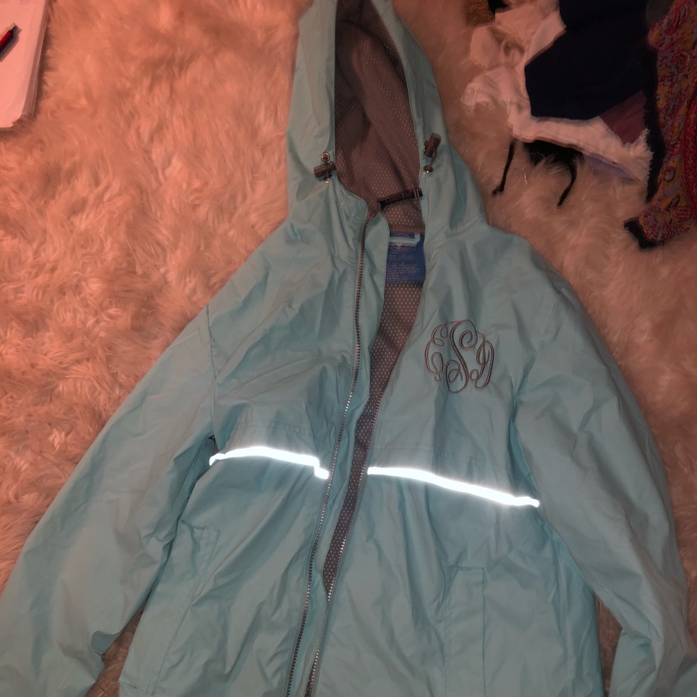 Charles River teal Adult rain jacket